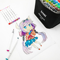 Ensemble de stylos marqueurs d'art à double tête Artmate Superior 40 couleurs avec encre à base d'alcool pour fournitures d'art de dessin