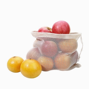 Bolsas de algodón reutilizables para frutas y verduras, bolsas de <span class=keywords><strong>malla</strong></span> con cordón para almacenamiento de cocina, para el hogar, producen bolsas de <span class=keywords><strong>malla</strong></span> de algodón - Product Image 4