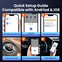 Escáner OBD2 MUCAR BT200 Lite, Herramienta de Diagnóstico Completo del Sistema para iOS y Android, Lector de Códigos de Motor para 30 Marcas de Autos