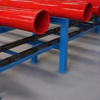 Tuyau composite en acier revêtu d'époxy rouge, intérieur et extérieur, pour la distribution d'eau des hydrants d'incendie et des systèmes d'arrosage.