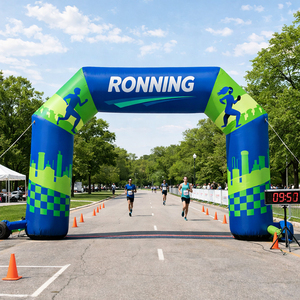 Arco Gonfiabile Personalizzato con Logo, Arco di Partenza e Arrivo in Oxford con Ventilatore Impermeabile per Eventi Sportivi all'Aperto - Product Image 1