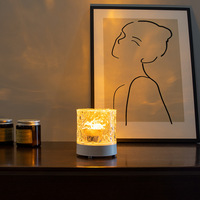 Lampe de table en cristal RVB à intensité variable Projection rotative USB LED Veilleuse d'ambiance pour chambre à coucher Cadeau de salle de jeux de chevet
