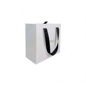 Boîte cadeau de luxe en papier kraft brun écologique, durable, faite à la main, avec logo personnalisé, poignées en ruban, portable - Product Image 4