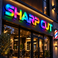 Lettres lumineuses LED multicolores RGB, lettres en acrylique 3D lumineuses pour salle de jeux, bar d'e-sport, café, décoration murale