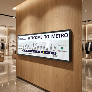 Pantalla LED Digital HIGHNESS de 29 Pulgadas, 1920x610, IP65, Animación, para Exteriores, Montaje en Pared, Señalización para Metro - Product Image 3