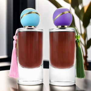 Bouteille de parfum cylindrique transparente à fond épais de 100ml pour pulvérisateur de pompe à capuchon en forme de boule pour pulvérisateur de pompe à capuchon en forme de boule pour <span class=keywords><strong>Parfu</strong></span> - Product Image 2