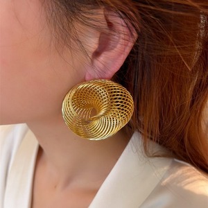 2026 New Fashion Earrings Jewelry Wholesale <strong>Gold</strong> Silver Plated Wire <strong>Birds</strong> <strong>Nest</strong> Earrings Exaggerated Large Chunky Stud Earrings - Product Image 6