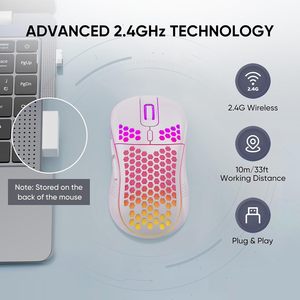 Professional Wireless Gaming <b>Mouse</b> 3200DPI Rechargeable RGB Gamer <b>Mouse</b> with Honeycomb <b>Computer</b> <b>Mouse</b> Gaming <b>Mice</b> - Product Image 5