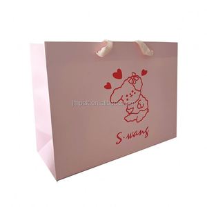 Eco-Friendly Pink Tote Bag Laminated Paper Shopping Bag Personalized Luxury Gift Bag Logo Supermarket Use Biodegradable Reusable - Product Image 1