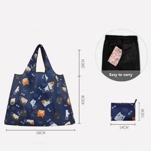 Sac de shopping écologique imperméable, pliable, en polyester, neuf, tendance, vente en gros, logo personnalisé - Product Image 3