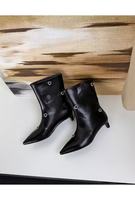 Bottes d'équitation mi-mollet pour femme à enfiler avec strass en forme de cœur