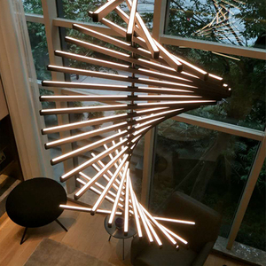 Ánh Sáng Hiện Đại Màu Trắng/Đen Màu Tối Giản Nhà Hàng Bar Mặt Dây Đèn Nhịp Điệu Đèn Chùm LED Dọc - Product Image 4