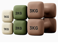 Haltères carrés pour la remise en forme à domicile, 1 kg, 2 kg, 3 kg, en fonte, anti-roulement, prise en main facile, équipement de fitness pour l'exercice en intérieur et en extérieur