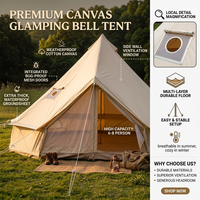 Yurta Mongola de 4m de Diámetro, Tienda de Campaña con Lona, Estilo Tradicional Nómada para Festivales y Reuniones Grupales