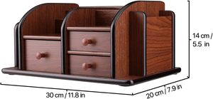 Premium <b>Wooden</b> <b>Desk</b> Organizer With Smooth Polish Ideal for Arranging Office Supplies Documents and <b>Small</b> Gadgets Efficiently - Product Image 3