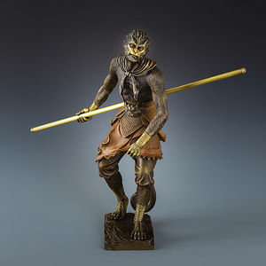 Ornements de personnage du Roi Singe Black Myth Wukong, cadre <span class=keywords><strong>antique</strong></span> en cuivre, artisanat, cadeau de mariage, pour bureau ou meuble TV - Product Image 1