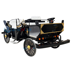 Carruaje Eléctrico Borgoña Convertible, Vehículo Turístico de Estilo Real con Asientos de Cuero y Diseño Vintage - Product Image 2