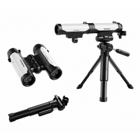 Télescope astronomique et jumelles 2-en-1 pour enfants EPT, jouet STEM avec trépied et support pour téléphone pour la découverte de l'espace et de la nature, 6 ans et plus