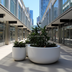 Macetero Redondo Grande para Exteriores, Recubierto de PE, de GRC, Duradero, Decorativo, para Hogares, Hoteles y Jardines - Product Image 2
