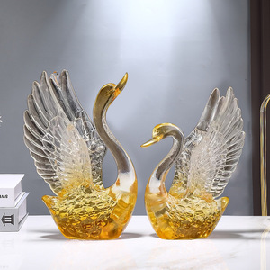 High-end modern <b>crystal</b> swan home <b>ornaments</b> wine cabinet window porch <b>ornaments</b> couple wedding engagement gifts - Product Image 4