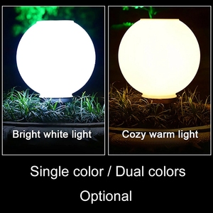 24LED 30cm pilier solaire lumineux double couleur acrylique solaire poste lumières extérieur télécommande solaire jardin Globe lumières pour clôture - Product Image 4