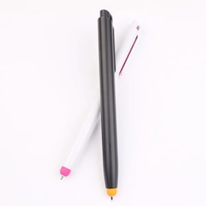 促销定制标志圆珠笔塑料印刷黑白手写笔1.0毫米金属笔书写 - Product Image 1