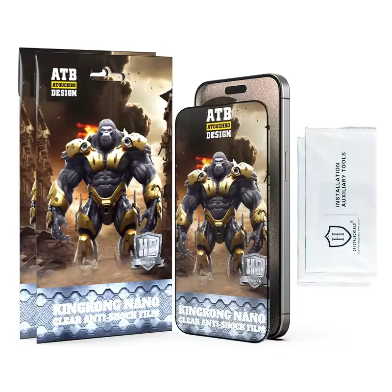 Protetor de tela para celular Kingkong PET Nano Film HD transparente e macio para iPhone 14 15 pro max Anti-Choque