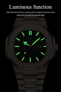 <span class=keywords><strong>Reloj</strong></span> de Pulsera POEDAGAR 613 para Hombre, Diseño Moderno, Movimiento Original, Espejo Hardlex, Fecha, Correa de Acero Inoxidable, Bisel Cuadrado - Product Image 5