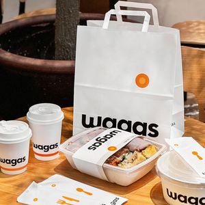 Bolsa de Papel Kraft Blanca con Logotipo de Marca Impreso Personalizado, Bolsa para Café, Comida Ligera, Entrega a Domicilio - Product Image 4