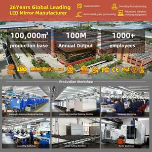 Vô Cấp Thay Đổi Độ Sáng Vàng OEM ODM Tùy Biến Chống Sương Mù Thép Không Gỉ LED Vanity Treo Với Đèn Hình Bầu Dục Phòng Tắm Gương - Product Image 2