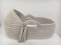 Panier de Moïse en corde de coton tressée à la main avec poignées robustes pour chambre et extérieur, station de change portable – Vente en gros