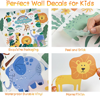 Papier peint auto-adhésif personnalisé DIY enfants Stickers muraux animaux de bande dessinée PVC Stickers muraux pour chambre d'enfants salle de classe porte décor