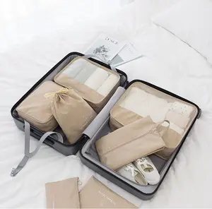 جديد 7 قطعة الملابس منظم السفر مكعبات تعبئة السفر مجموعة الحقائب المُنظمة