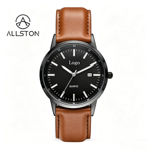Montre pour homme en <span class=keywords><strong>acier</strong></span> inoxydable entièrement noire, ajoutez votre logo, montre à bracelet avec date, marque privée - Product Image 1