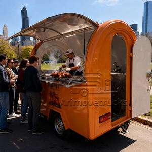 Lindo Micro Lujo Tendencia Prefabricada Pizza Perro Caliente Patatas Fritas Tacos Hamburguesas Camión de Comida Remolque Con Plancha Freidora - Product Image 3