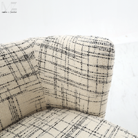 Fauteuil de salon ergonomique rotatif de luxe, fauteuil de détente classique rembourré avec base en bois