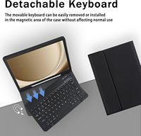 Casing Keyboard nirkabel dapat dilepas magnetis ramping Spanyol untuk Samsung Galaxy Tab A11 Plus 11 inci 2025 A9 Plus 11 "2023