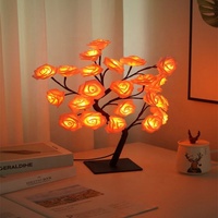 Lampe de Table à fleurs de Rose, lampe d'arbre de bureau, cadeau Led Rose décoration de Table intérieure pour chambre à coucher, cadeau de saint-valentin