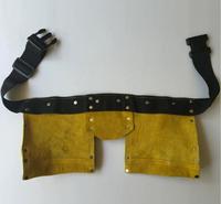 Organisateur d'outils en cuir de vachette jaune personnalisé, sac multi-poches en tissu Oxford **accessoire** pour électricien et jardinier