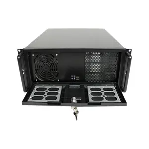 4U 19 นิ้ว Rackmount Server Chassis พร้อมด้านหน้า 12 ซม.พัดลมที่แนบมากรองพลาสติกแผง