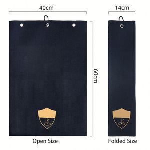 Microfiber Carabiner <b>Clip</b> Waffle Pattern Golf Cleaning Towel With <b>Hook</b> and Loop Fastener - Product Image 4
