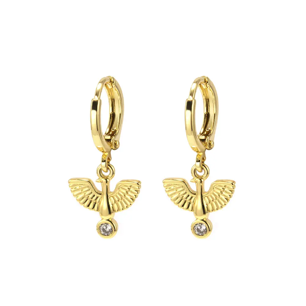 Custom jewelry specially designed lovely eagle fashion 18 k gold plated earring