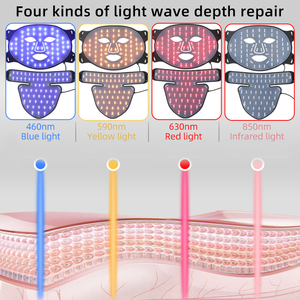 Masques LED pour le visage et le cou à prix d'usine, 4 couleurs, lumière <span class=keywords><strong>rouge</strong></span>, avec matériau en silicone, prise USB, pour les soins de beauté à domicile - Product Image 5