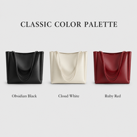 Sac hobo minimaliste en cuir PU souple, sac fourre-tout de grande capacité, sac à bandoulière ultraléger de 0.2kg, sac de voyage quotidien pour femmes, sac de shopping