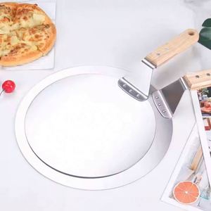 Pelle à pizza personnalisée de 12 pouces, accessoires pour four à pizza, manche en bois pliable avec coupe-pizza à bascule - Product Image 3