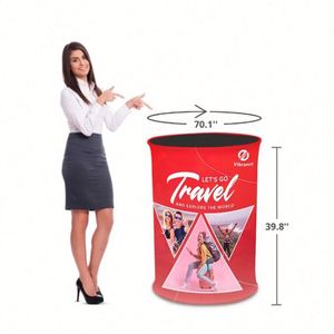 Trade Show Booth Pop up Counter <b>Foldable</b> Trade Show <b>Desk</b> Counter Display Pop up <b>Table</b> With LED Light - Product Image 1