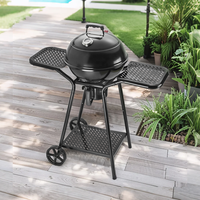 Barbecue portable haut de gamme en fer pour extérieur, avec chariot, pour camping et jardin