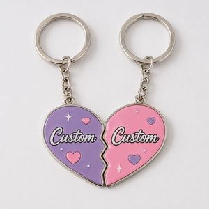 Manufacturer Custom High Quality Friendship Keychains Split Matching Charm Chains Bff <b>Gift</b> Design <b>Teenager</b> Key Ring - Product Image 3