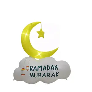 Linterna de luna de Ramadán hinchable con luz led, iluminación para decoración musulmana, Islam, Eid, Mubarak