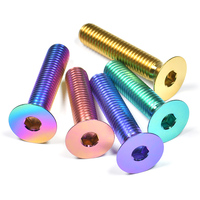 Baut Motor Titanium Berkualitas Tinggi M3 M4 M5 M6 M10 Kepala Datar Soket Sekrup Titanium Dengan Washer